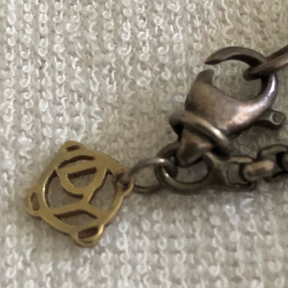 David Yurman Black Onyx Sterling Dog Tag Pendant/Sterling 14K Gold Necklace - Picture 8 of 13